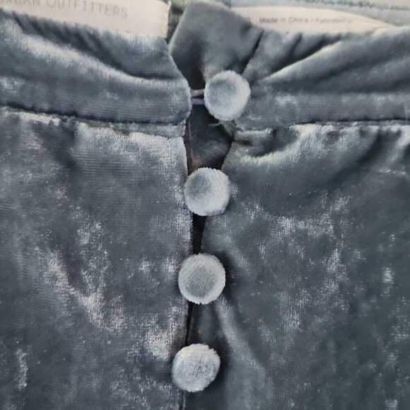 URBAN OUTFITTERS | Button down velvet skirt blue sz S - Picture 3 of 5